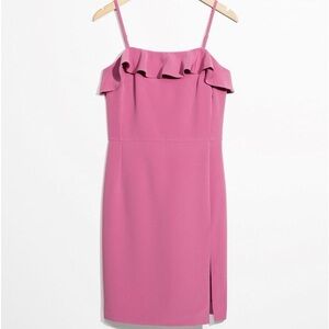 &Other Stories Frill Pink Mini Dress Size 2